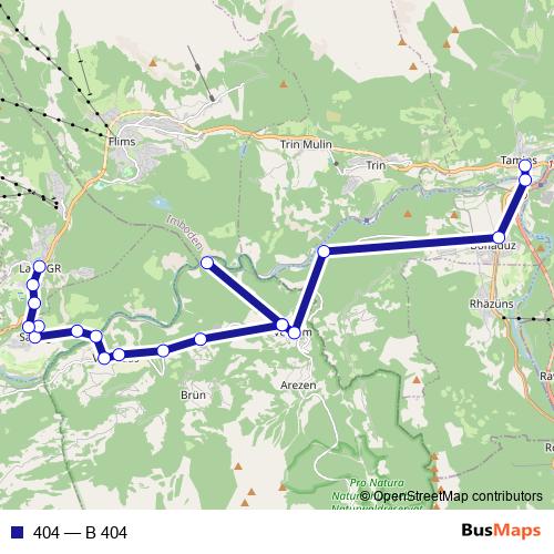 404 bus Line Map