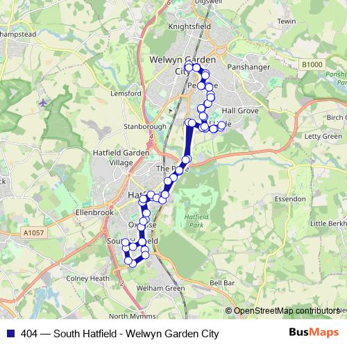 404 bus Line Map