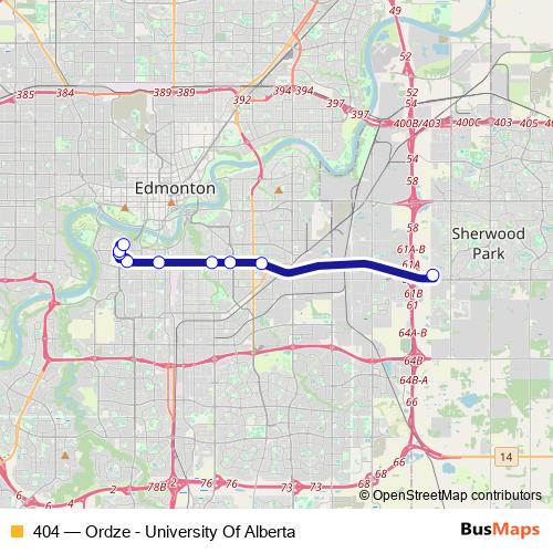 404 bus Line Map