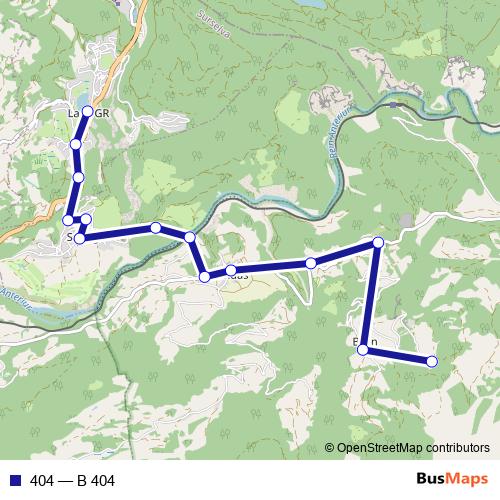404 bus Line Map