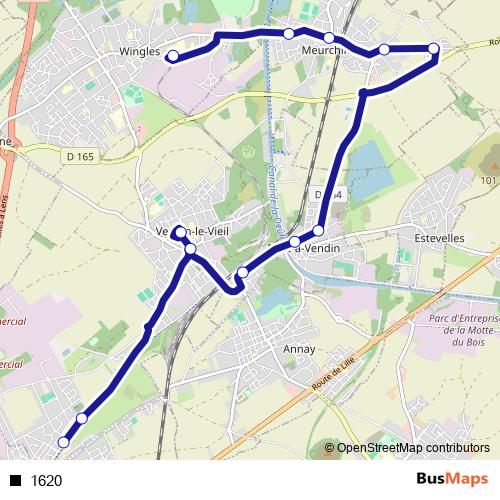 1620 bus Line Map