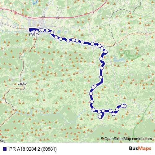 PR A18 0284 2 (60881) bus Line Map