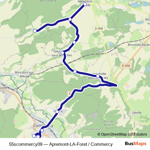 55scommercy09 bus Line Map