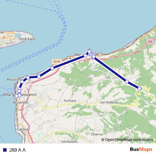 269 A A bus Line Map