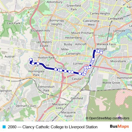 2080 bus Line Map