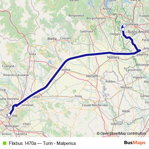 Flixbus 1470a bus Line Map