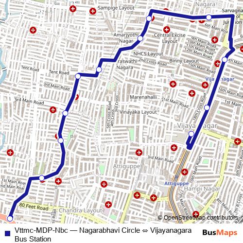 Vttmc-MDP-Nbc bus Line Map