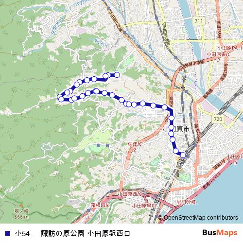 小54 bus Line Map