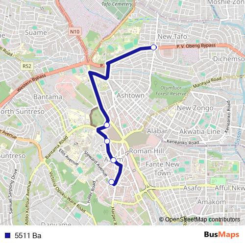 5511 Ba bus Line Map