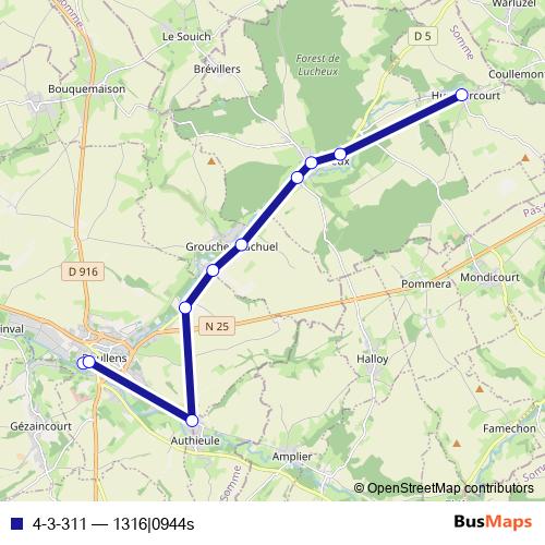 4-3-311 bus Line Map