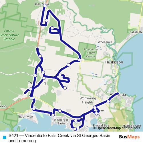 S421 bus Line Map