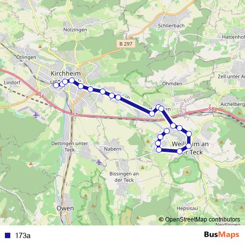173a bus Line Map