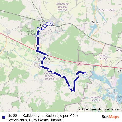 Nr. 88 bus Line Map