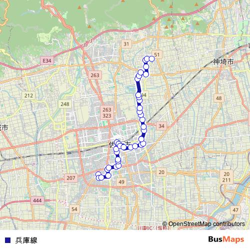 兵庫線 bus Line Map