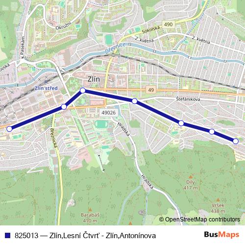 825013 trolleybus Line Map
