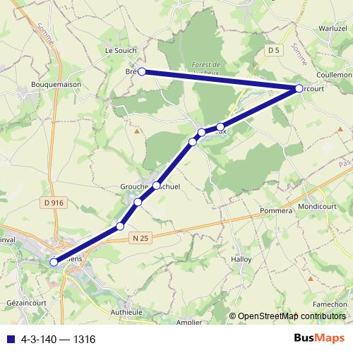 4-3-140 bus Line Map