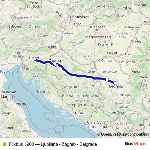 Flixbus 1900 bus Line Map