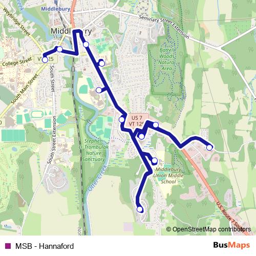 MSB - Hannaford bus Line Map
