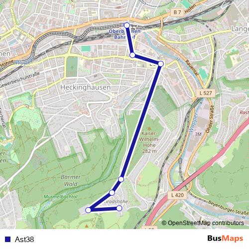 Ast38 bus Line Map