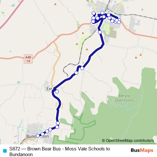S872 bus Line Map