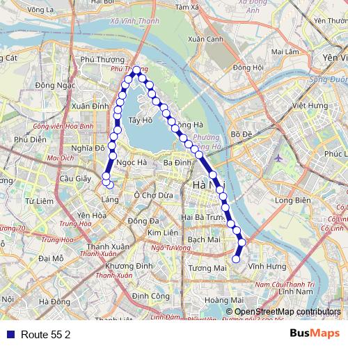Route 55 2 bus Line Map
