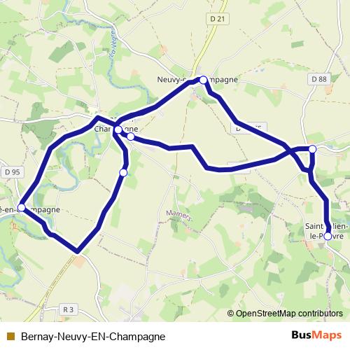 Bernay-Neuvy-EN-Champagne bus Line Map