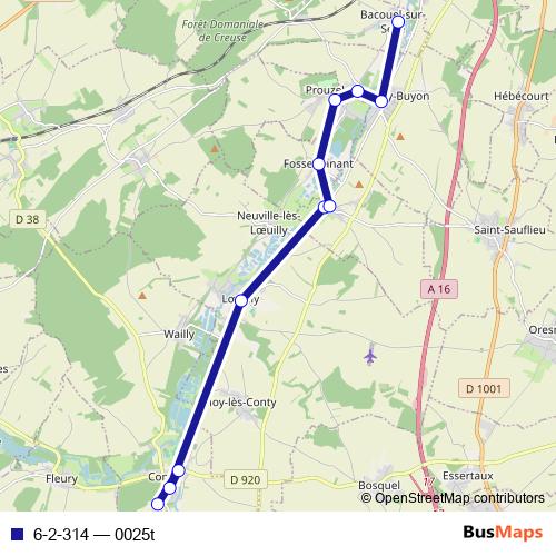 6-2-314 bus Line Map