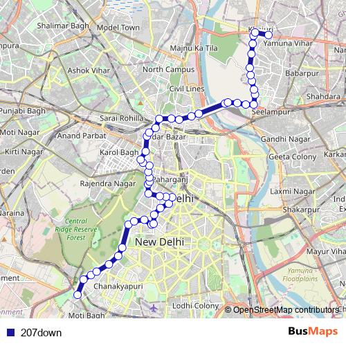 207down bus Line Map