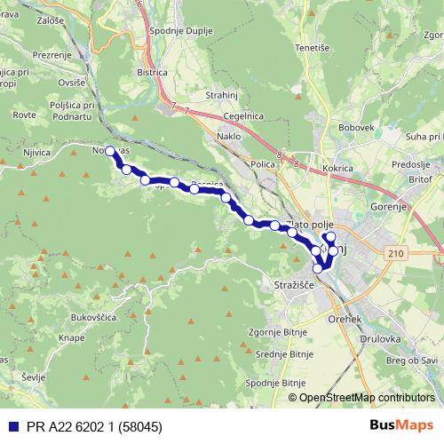 PR A22 6202 1 (58045) bus Line Map