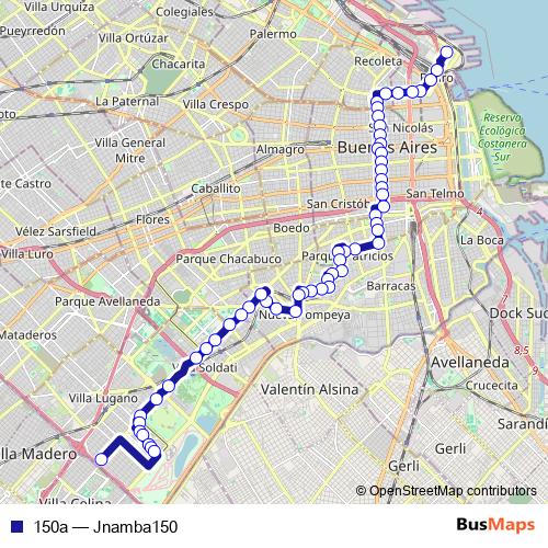 150a bus Line Map