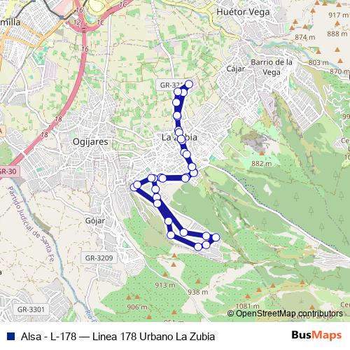 Alsa - L-178 bus Line Map