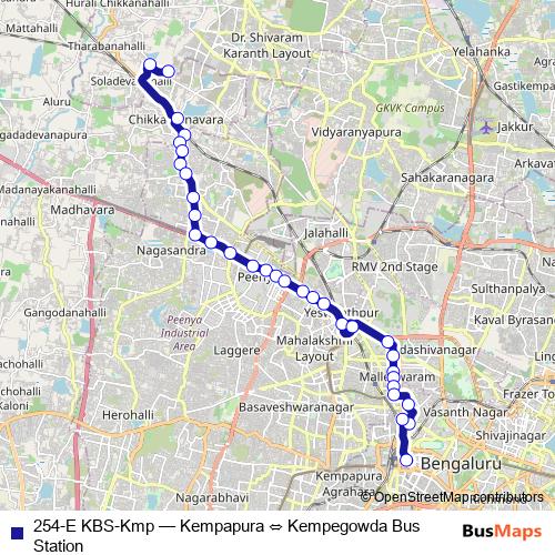 254-E KBS-Kmp bus Line Map