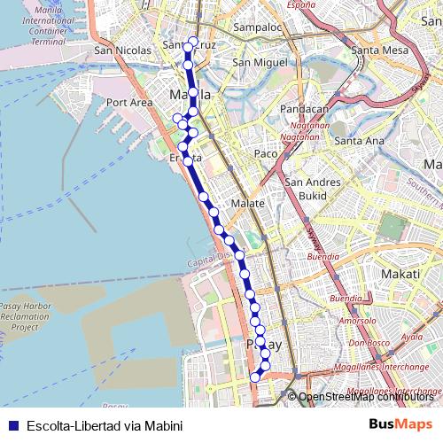 Escolta-Libertad via Mabini bus Line Map