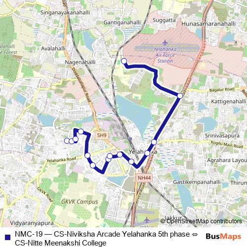 NMC-19 bus Line Map
