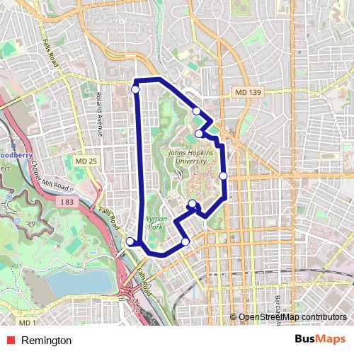 Remington bus Line Map