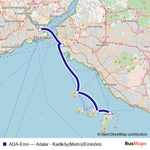 ADA-Emn ferry Line Map