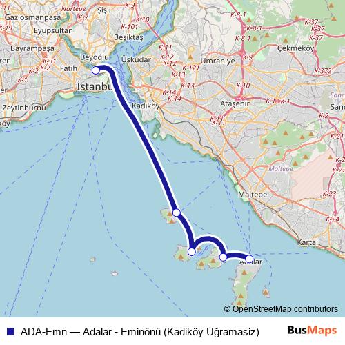 ADA-Emn ferry Line Map