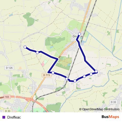 Dreffeac bus Line Map