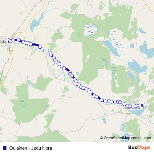 Oulainen - Jedu Nora bus Line Map