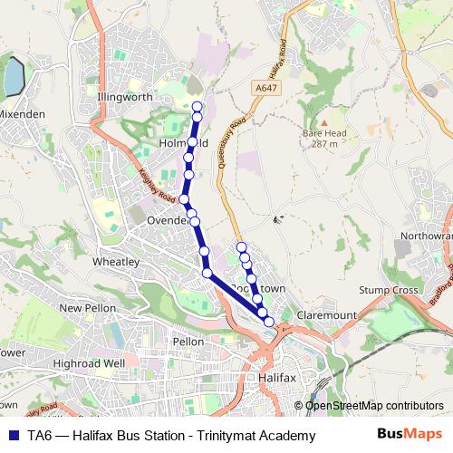 TA6 bus Line Map