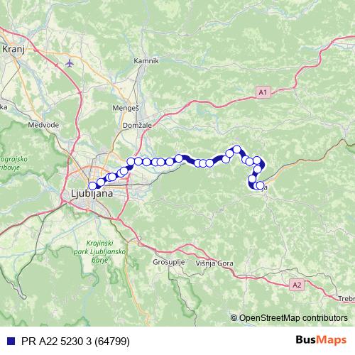 PR A22 5230 3 (64799) bus Line Map