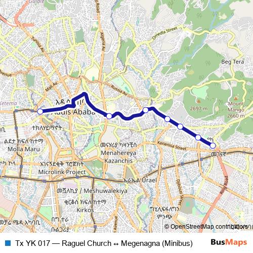 Tx YK 017 bus Line Map