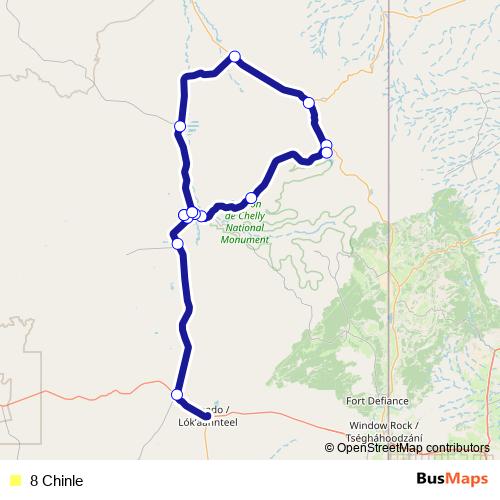 8 Chinle bus Line Map