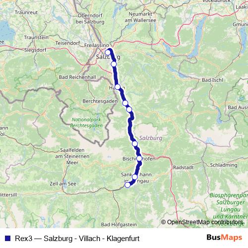 Rex3 rail Line Map