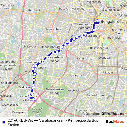 224-A KBS-Vrs bus Line Map