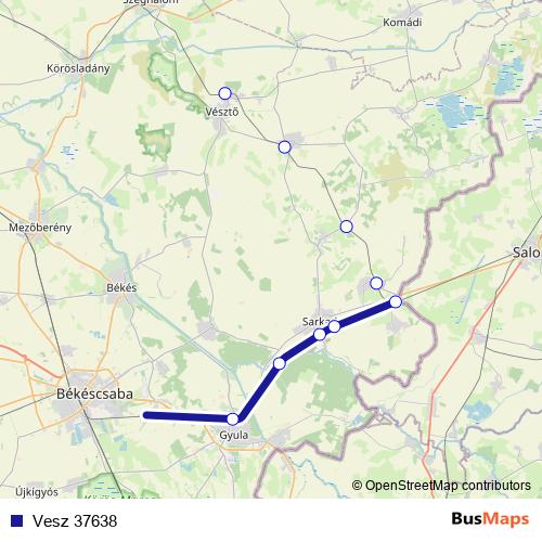 Vesz 37638 rail Line Map