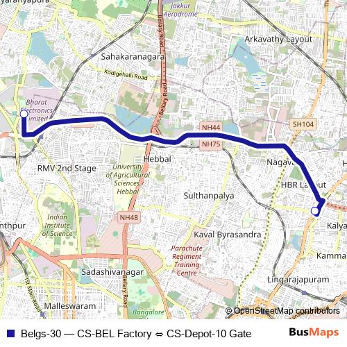 Belgs-30 bus Line Map