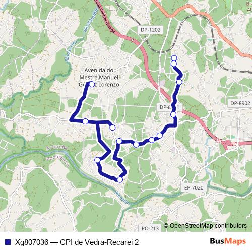 Xg807036 bus Line Map