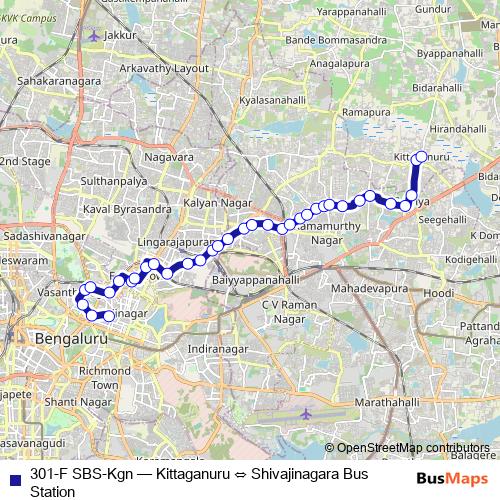 301-F SBS-Kgn bus Line Map