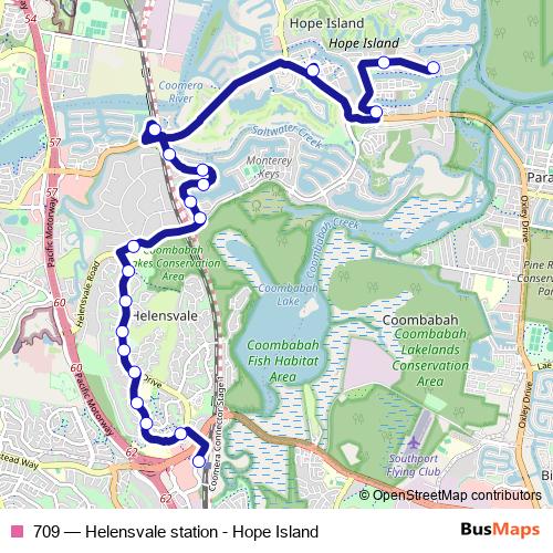 709 bus Line Map